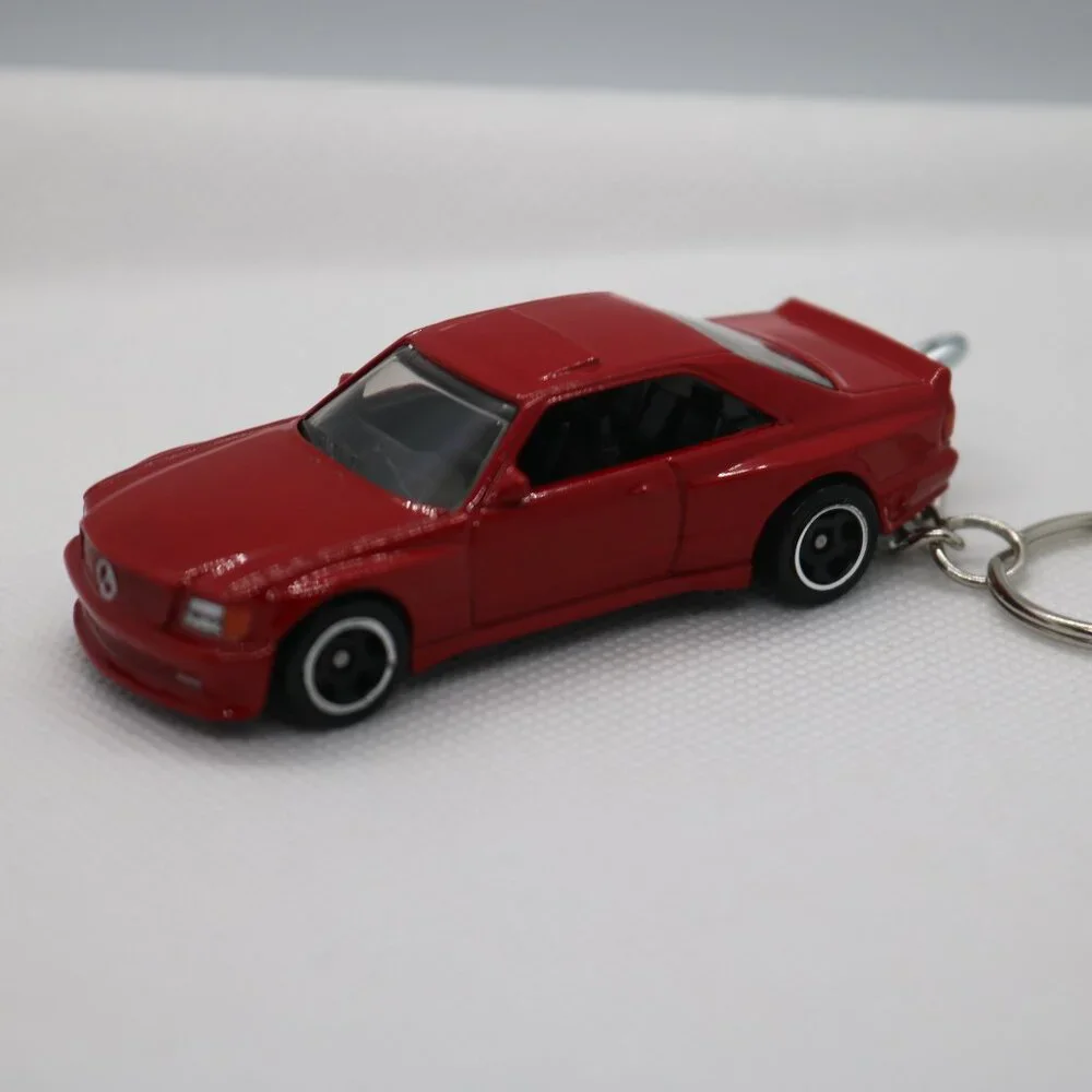 Hot Wheels '89 red Mercedes 560 SEC AMG custom keychain